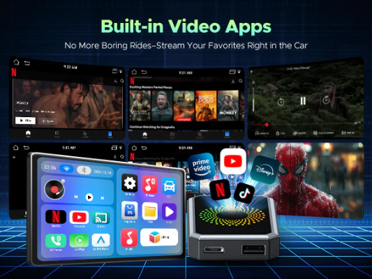 LAMTTO RC23 3-in-1 Magic Video Carplay Box for Streaming Netflix/YouTube/TikTok